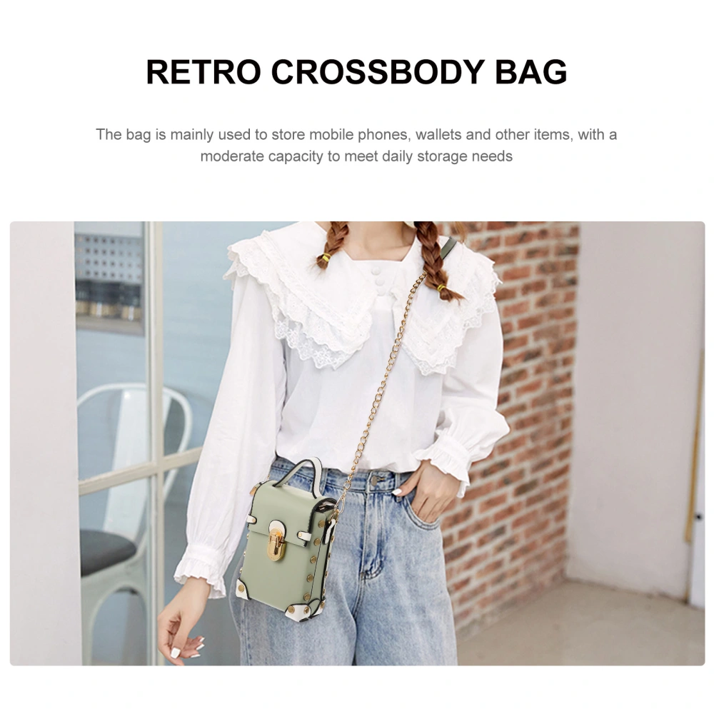 1pc Retro Crossbody Bag Small Square Chain Bag One Shoulder Chain Pouch