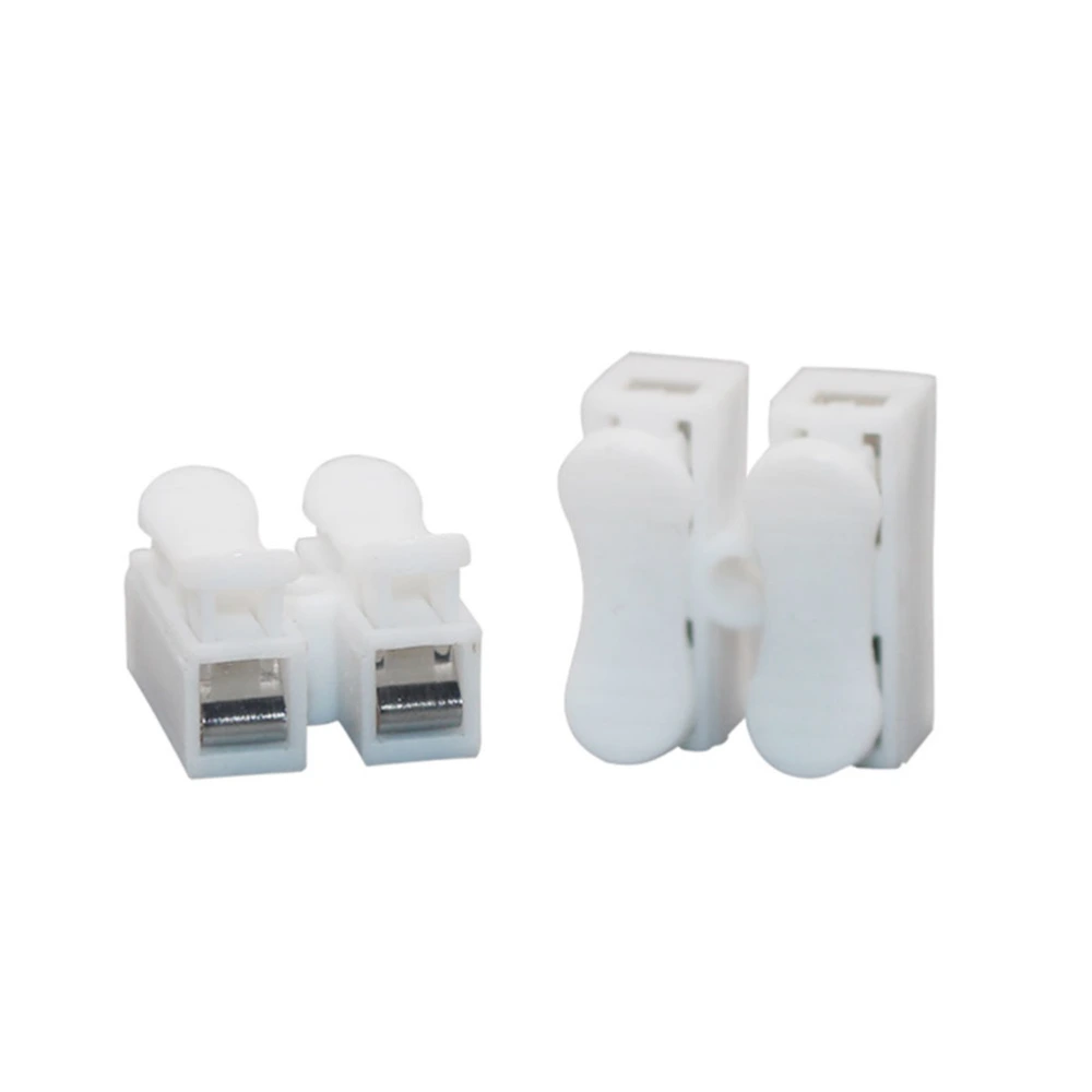 26pcs 2 Electrical Crimp Terminals Block Splice Connection Terminal Wire Connector Dual Row Fast Spring Press White