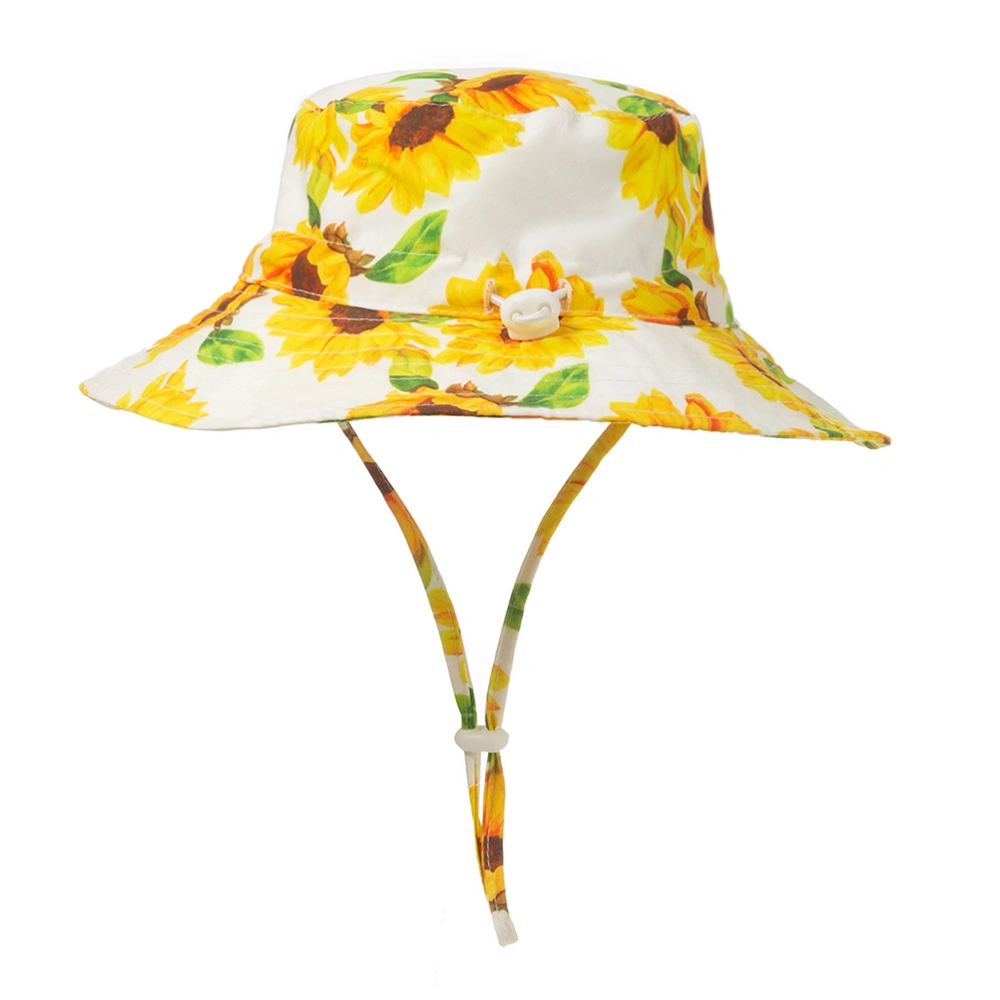 Premium Flower Prints Bucket Hat Kids Anti-UV Fisherman Hat Cotton Baby