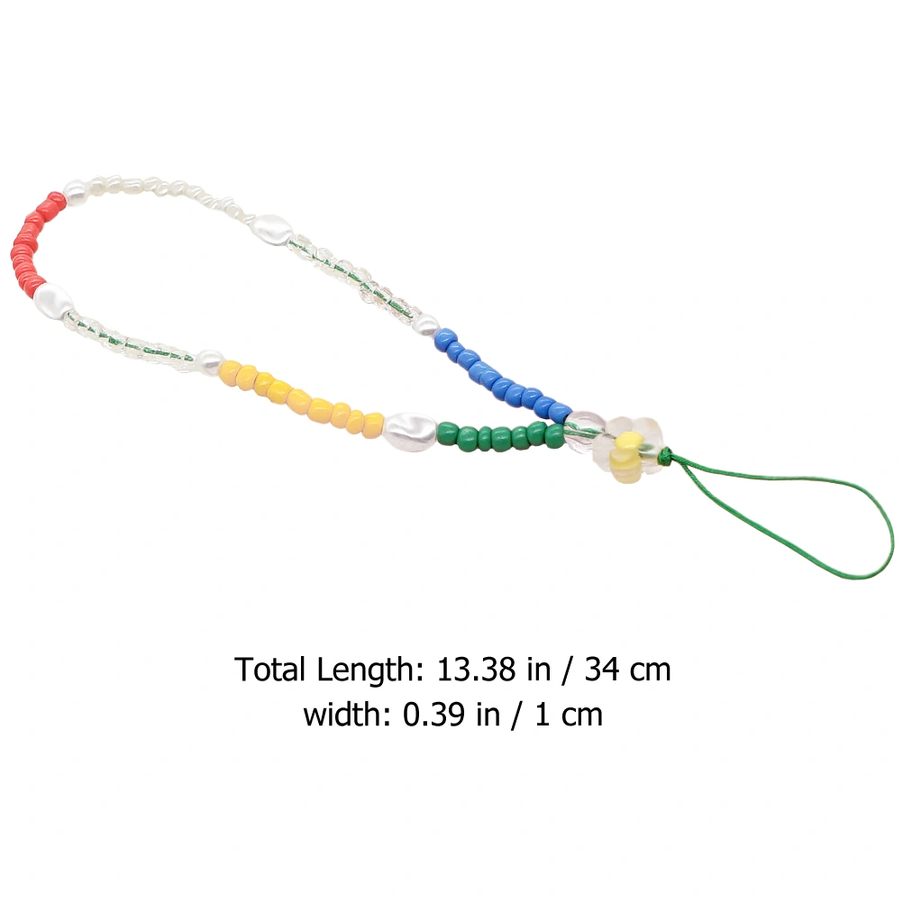 2Pcs Bohemia Style Beaded Phone Charm Cell Phone Anti-lost Wrist Strap Phone Lanyard