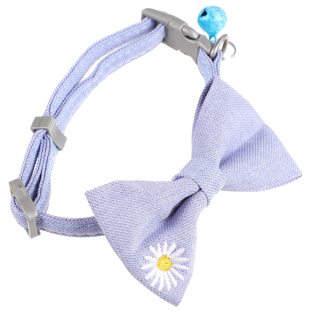 1pc Adjustable Kitten Collar Cat Puppy Safety Bow Collar with Bell Neckwear