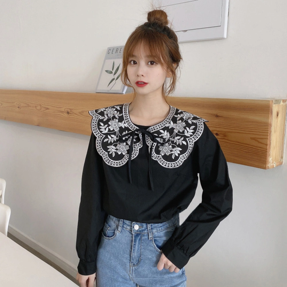 1Pc Embroidery Collar Retro Fake Collar Embroidered Shawl Clothing Accessory