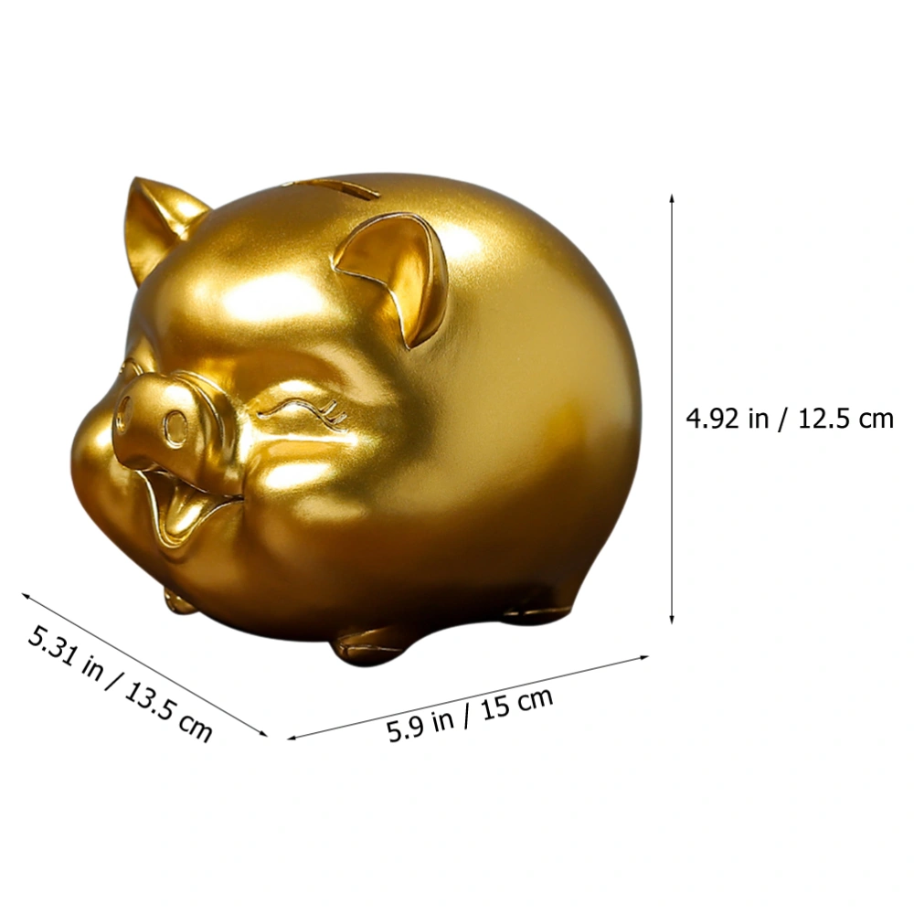 Pig Piggy Bank Coin Bank Resin Money Jar Money Saving Pot Desktop Ornament