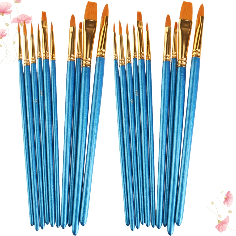 2 Sets/20pcs Nylon Hair Art Paint Pen Set Multifunctional Painting Brush Art Painting Tool for Art Students