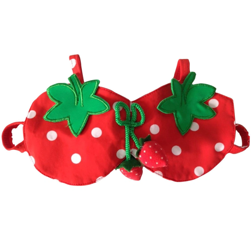 1 Set/3 Pcs Children Swimsuits Summer Baby Girl Strawberry Hat Bikini Kids Swimming Suits for Outdoor Beach Swimming (Red, Size XS)