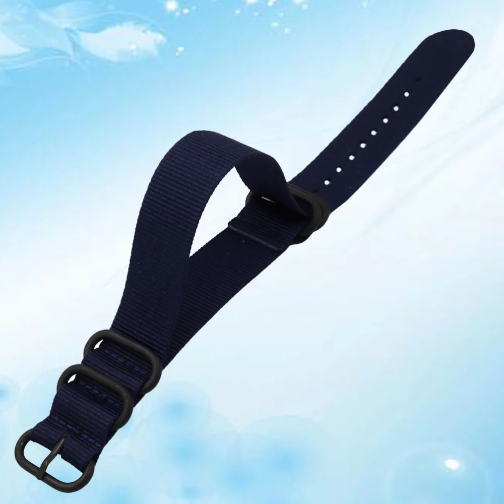 1pc Nylon Watch Strap Watch Replacing Band Wrist Watch Strap Adjustable Watchstrap Alternative Wrist Strap 24mm Dark Blue