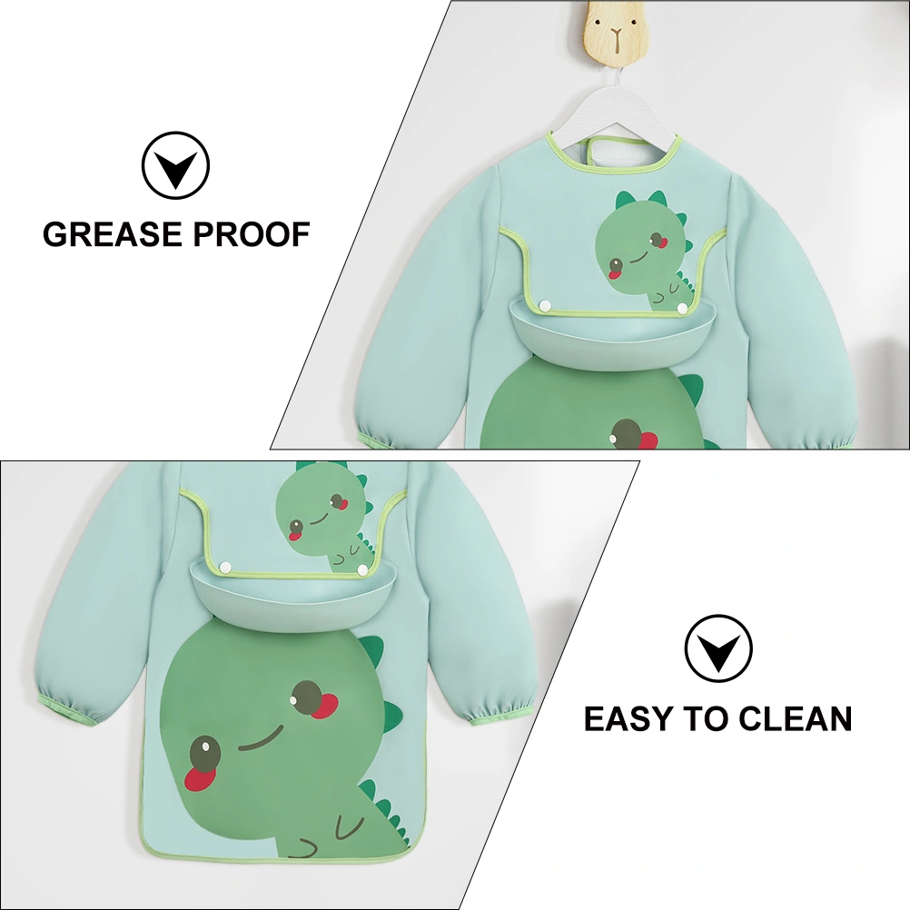 Baby Eating Smock Cartoon Baby Aprons Lovely Infant Water-proof Smock with Bib
