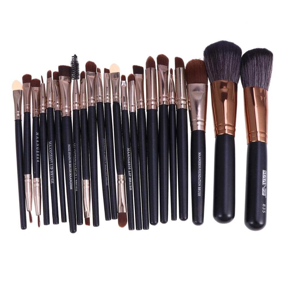 22 Pcs Wooden Handle Nylon Bristles Professional Makeup Brushes Set Cosmetics Powder Blush Brush Kit For Women (Coffee)