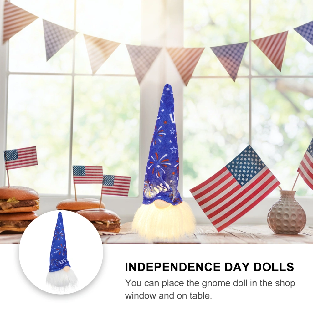 1pc Gnome Doll with Light Desktop Adornment for American Independence Day