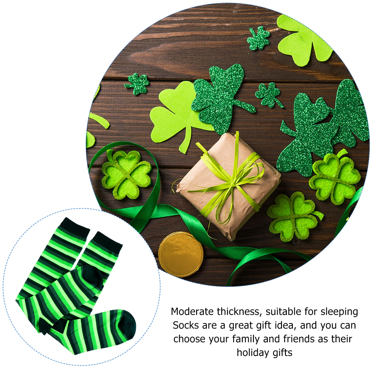 1 Pair St. Patrick's Day Socks Saint Patricks Day Costume Supplies Striped Sock