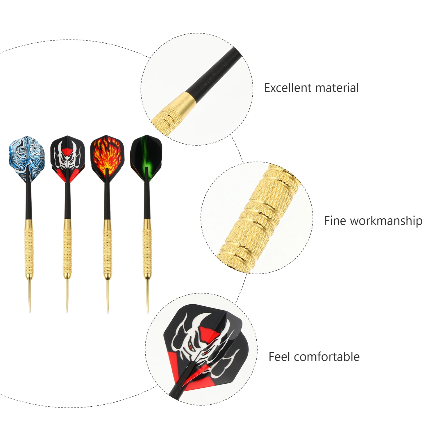 12pcs Steel Tip Darts with Frosted Shafts Professional Dart Set for Kids Adults