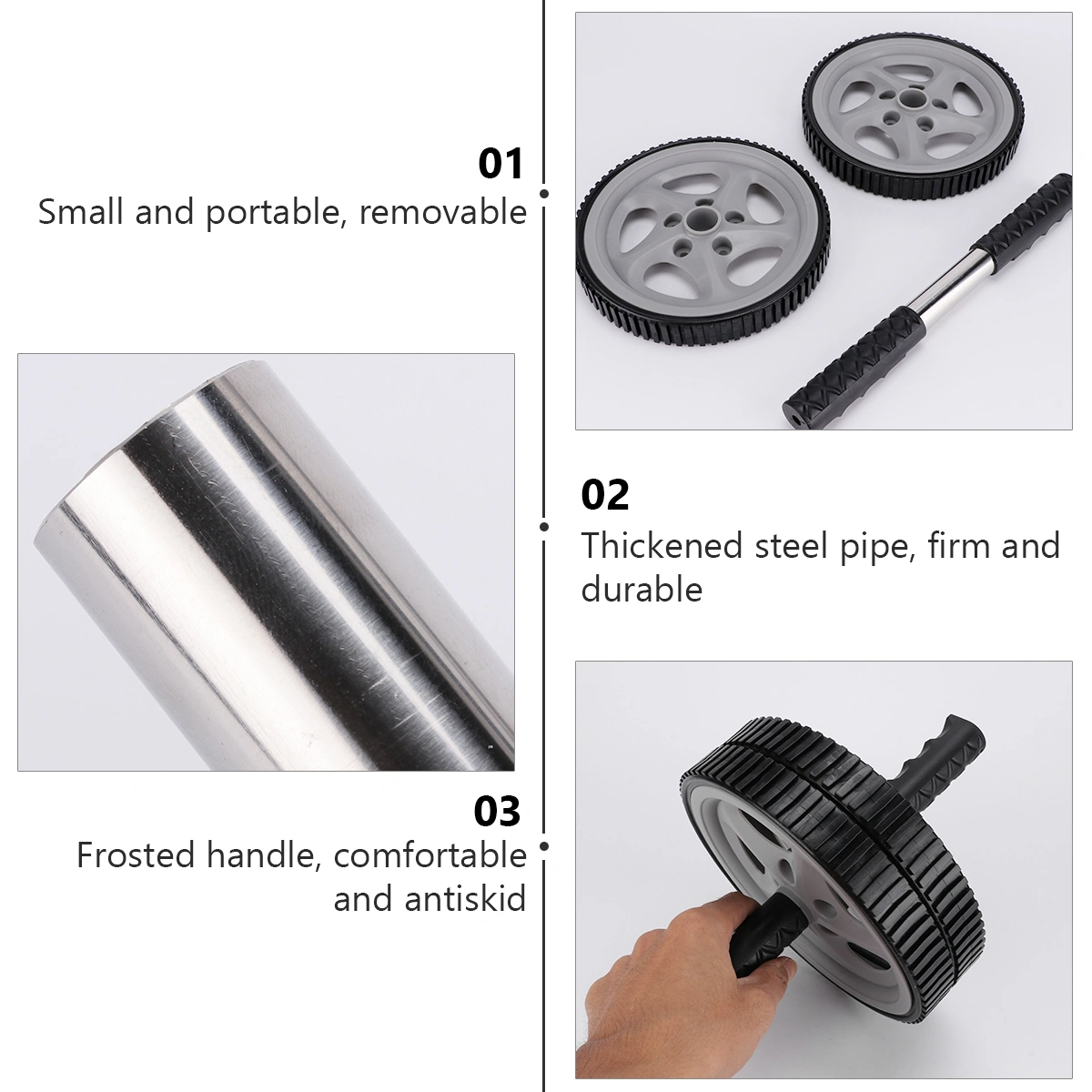 Sturdy Exercise Wheel Roller Workout Fitness Accessory Multi-fuctional Tool