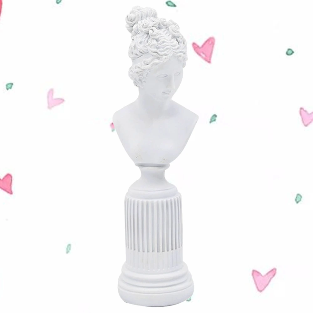 1pc Goddess Figurine Resin Characters Statue Sculpture for Study Room Desktop Bookshelf Decoration (White)