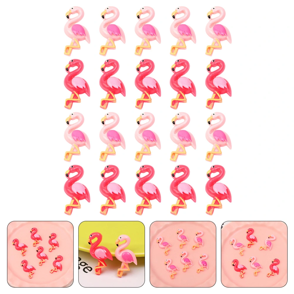 40Pcs Simulation Flamingo Phone Cover Decor DIY Flamingo Shape Phone Case Decor