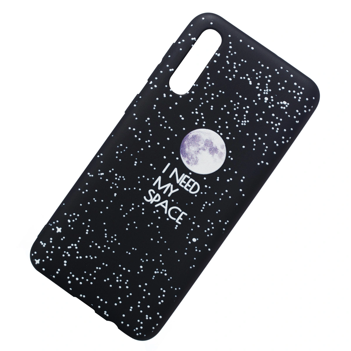 Embossed Phone Cover Exquisite Anti-Fall Anti-Scratch Frosted Texture Phone Case TPU Fully Covered Phone Shell for A50 (The New Moon)