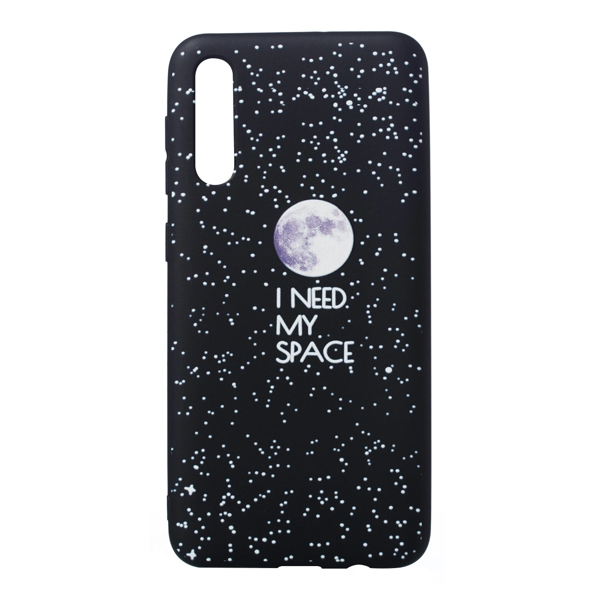 Embossed Phone Cover Exquisite Anti-Fall Anti-Scratch Frosted Texture Phone Case TPU Fully Covered Phone Shell for A50 (The New Moon)