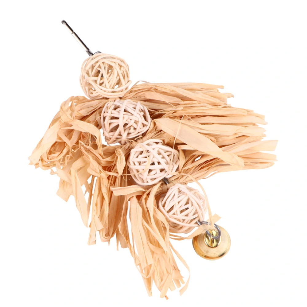 Birds Chewing Toy Raffia Loofah Vine Ball Hanging Bird Teeth Grinding Toy