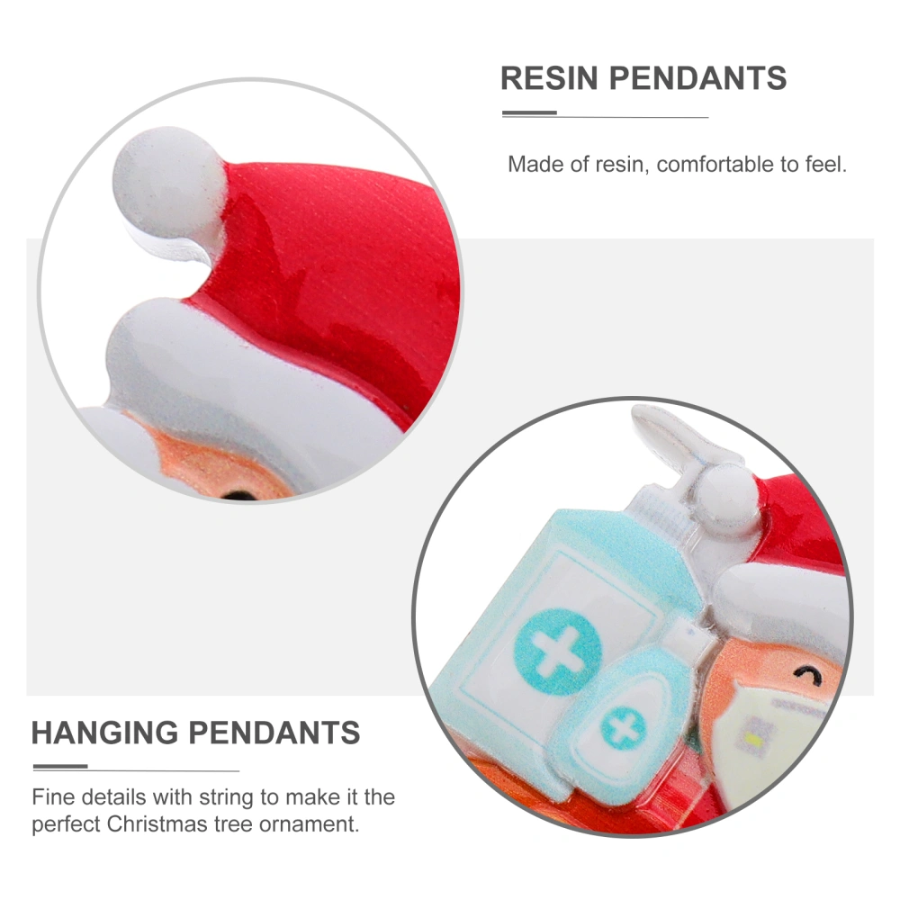 1pc Santa Claus Resin Christmas Pendant Christmas Decorations Hanging Pendants