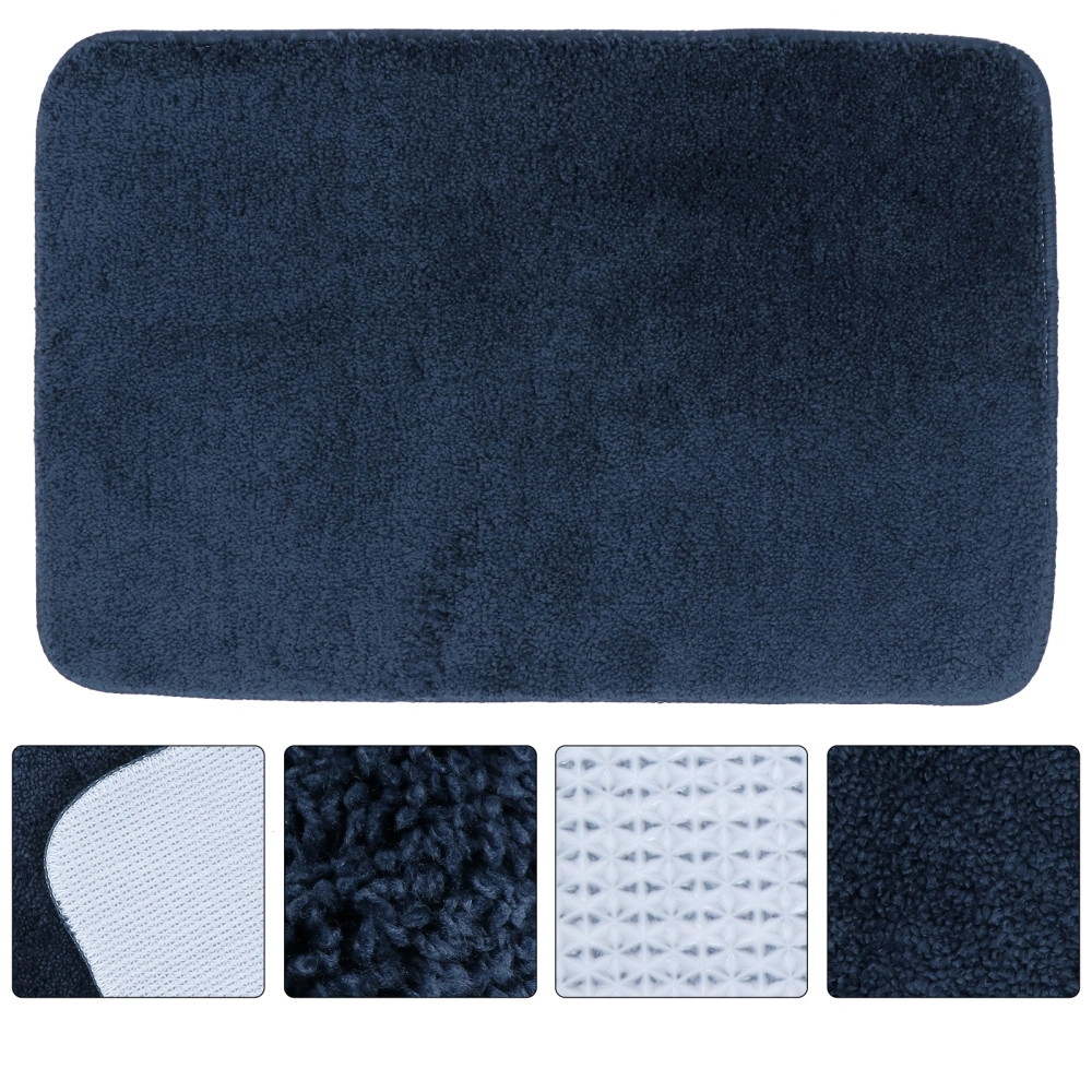 1 Pc Crafted Foot Pad Nonslip Entrance Mat Comfortable Door Mat (Navy)