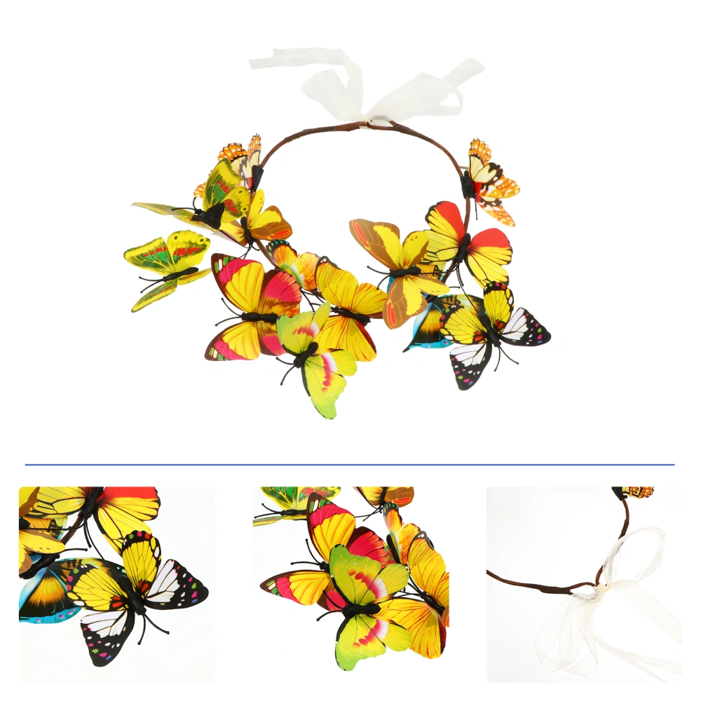 Simulation Butterflies Garland Hairband Women Girl Headbands Photo Prop Wreath