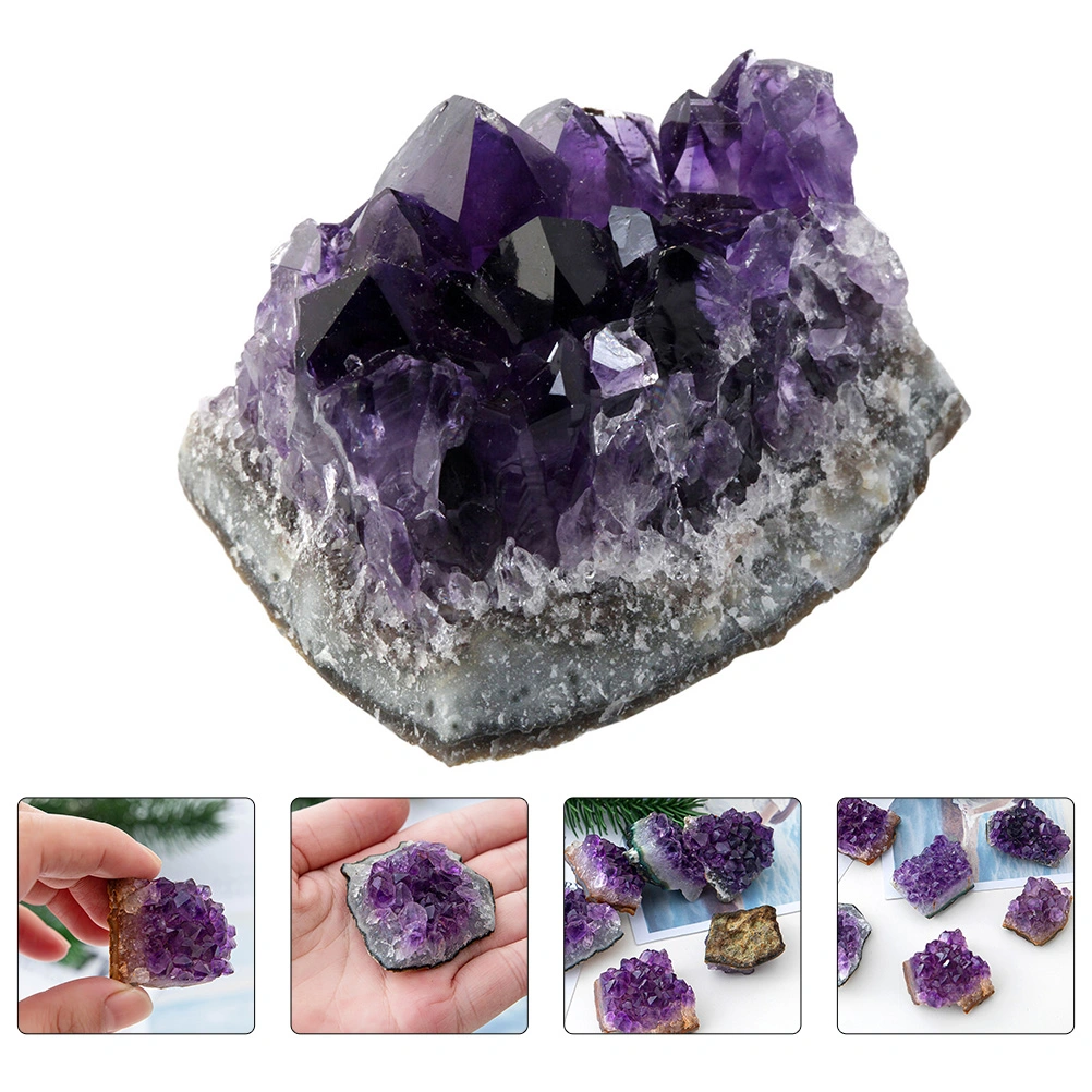 Natural Crystal Cluster DIY Amethyst Ornament Handmade Crafts Decoration