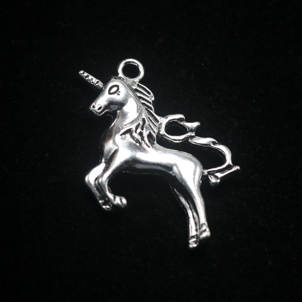 10pcs Alloy Unicorn Shape Pendant Charms DIY Jewelry Making Accessories for Earrings Bracelet Antique Silver Large Size