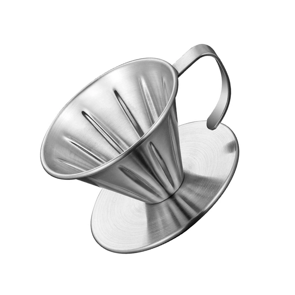 Stainless Steel Coffee Dripper Handheld Coffee Drip Filter Cup Tea Slag Funnel