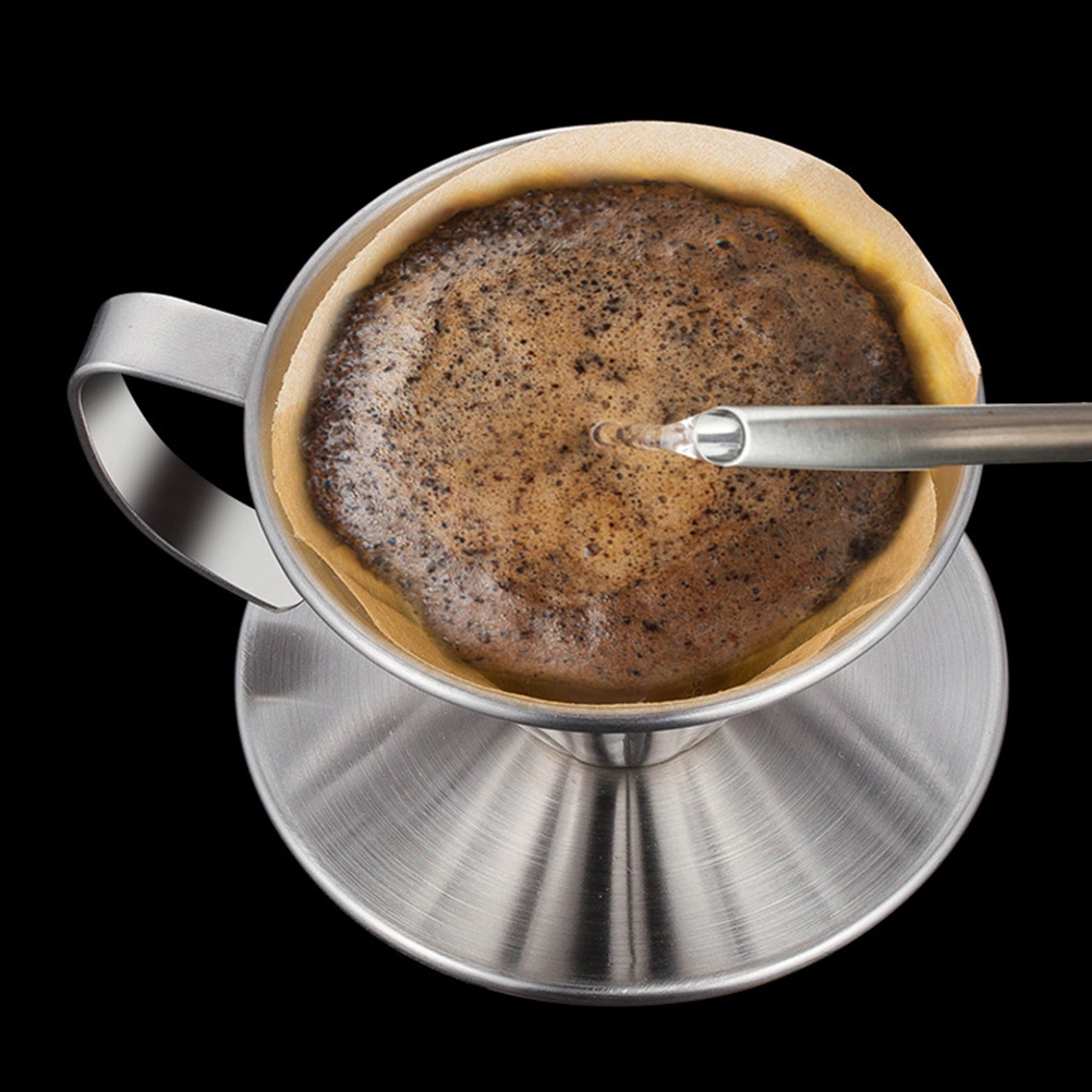Stainless Steel Coffee Dripper Handheld Coffee Drip Filter Cup Tea Slag Funnel