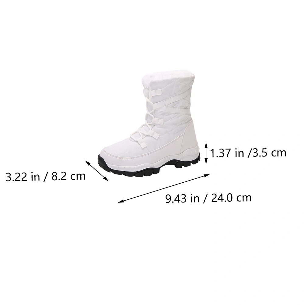 1 Pair Fashion Winter Woman Plush Snow Boots Warm Middle High Snow Boots
