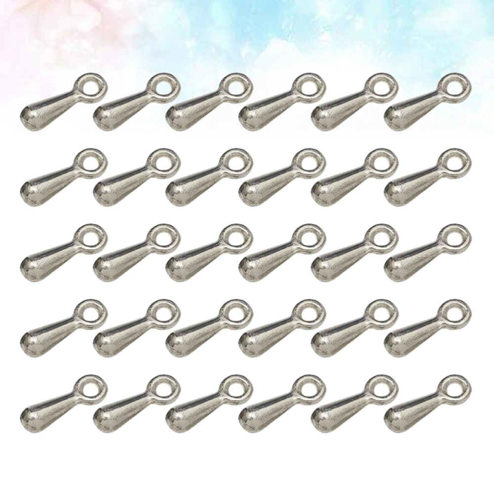 1000PCS DIY Alloy Accessories Extender Chain End Droplet Pendant Delicate Tail Chain Pendants for Crafts Jewelry Making Silver