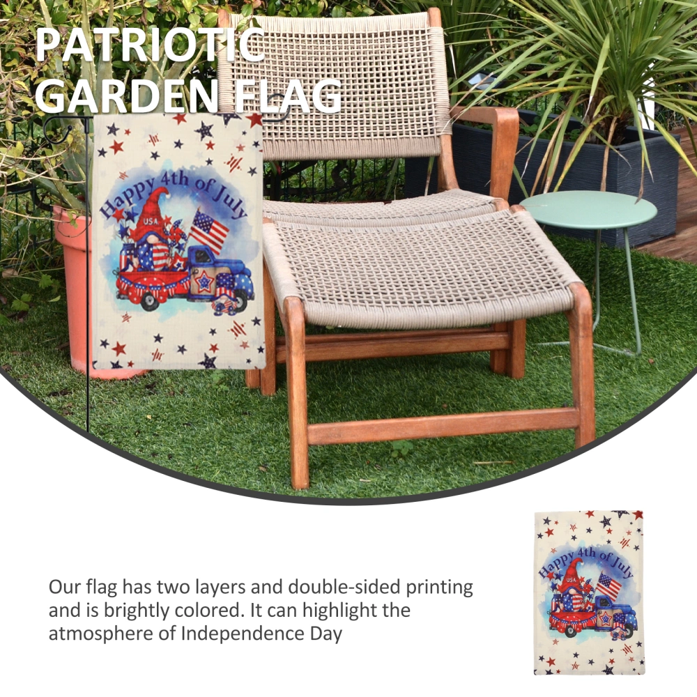 Independence Day Garden Flag Outdoor Linen Decorative Hanging Patriotic Flag