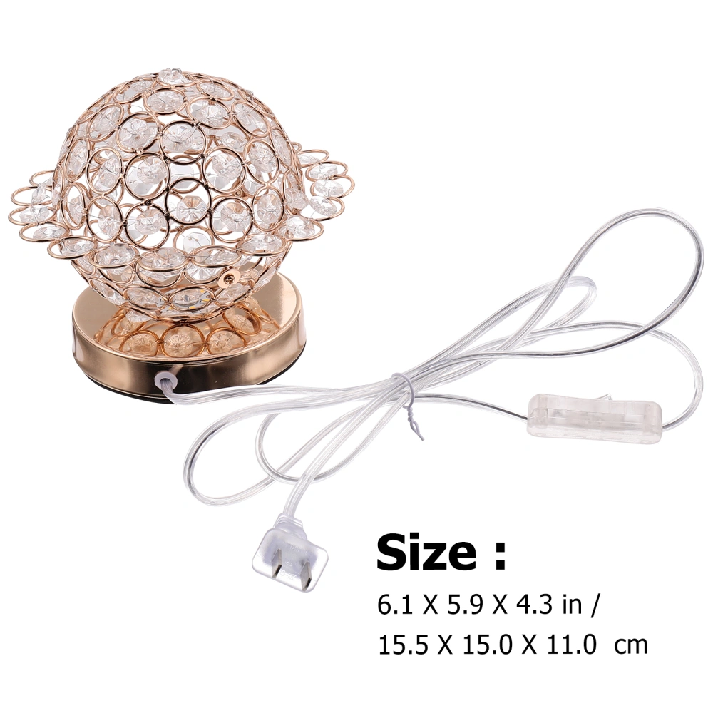 1pc Desk Lamp European Style Crystal LED Table Lamp for Bedroom with US Plug