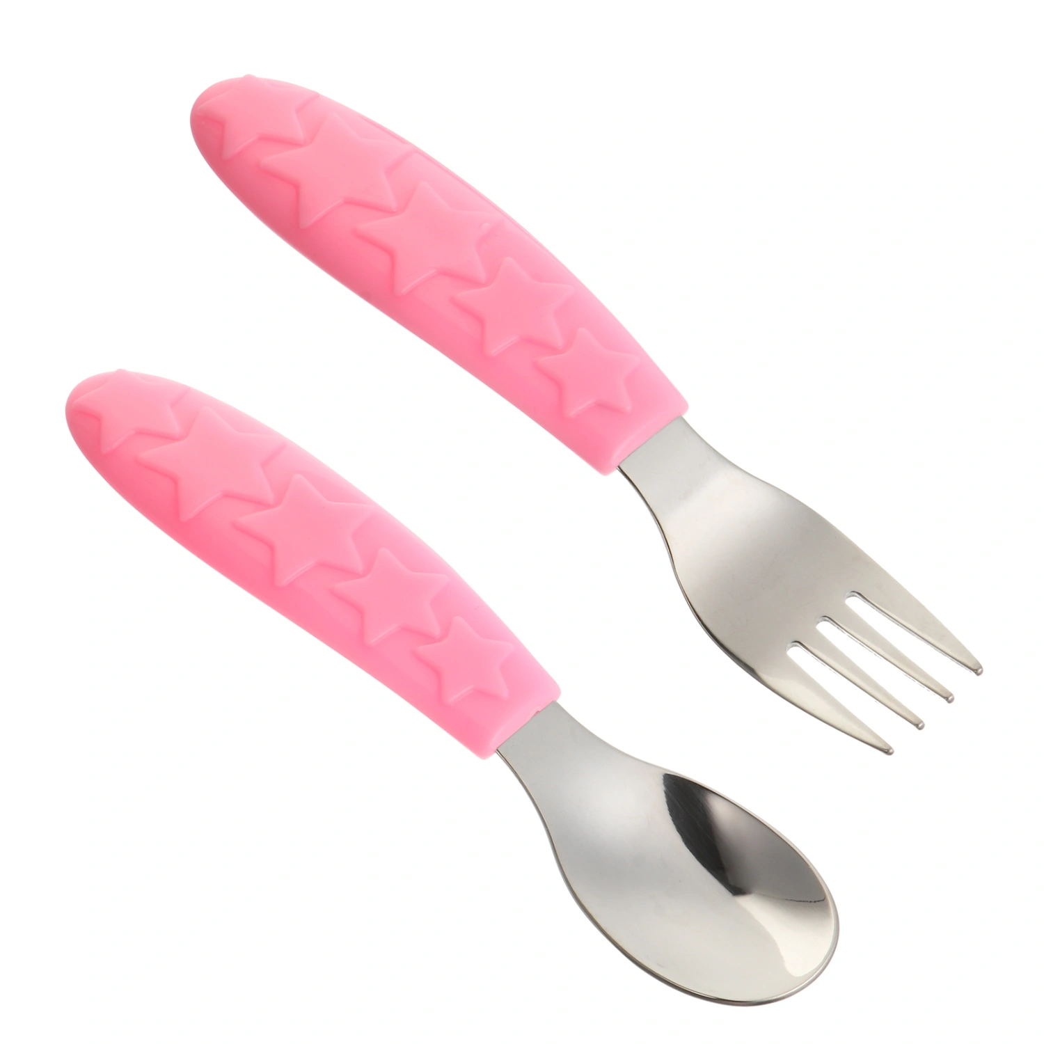 1 Set of Toddler Fork and Spoon Set Practical Baby Stainless Steel Kid Utensils