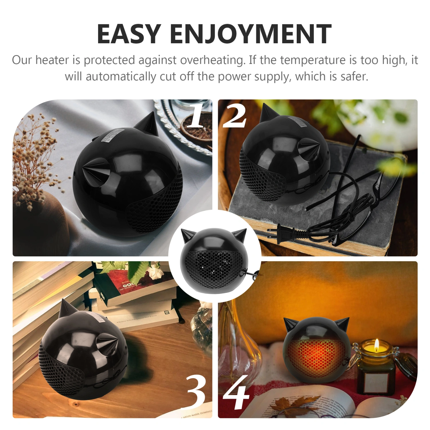 1Pc Mini Heater Machine Household Desktop Warmer Lovely Cartoon Heater (US Plug)