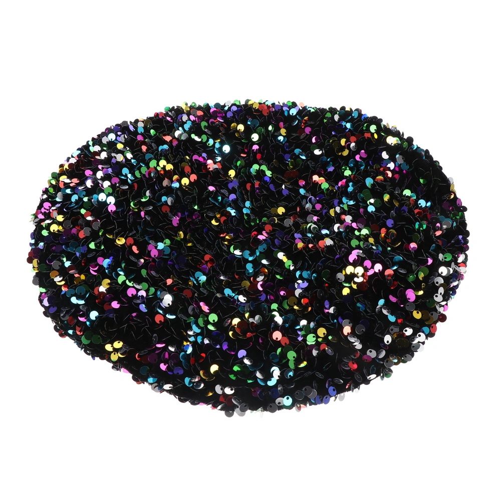 1pc Fall and Winter Sparkly Beret Sequined Beret Fashion Shimmer Hat for Women