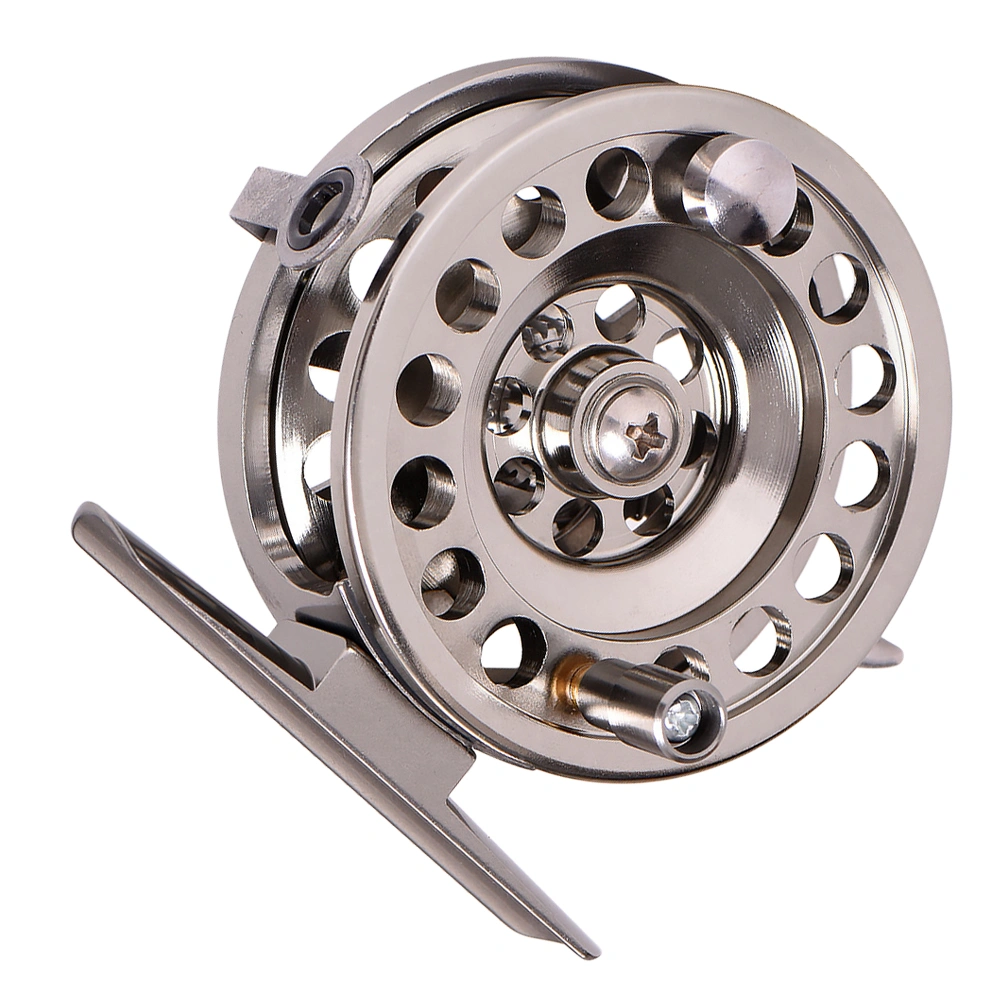 Aluminum Alloy Fishing Vessel Wheel Fly Fishing Reels Fishing Raft Wheel Fishing Gear Accessories - Right Hand (Silver)