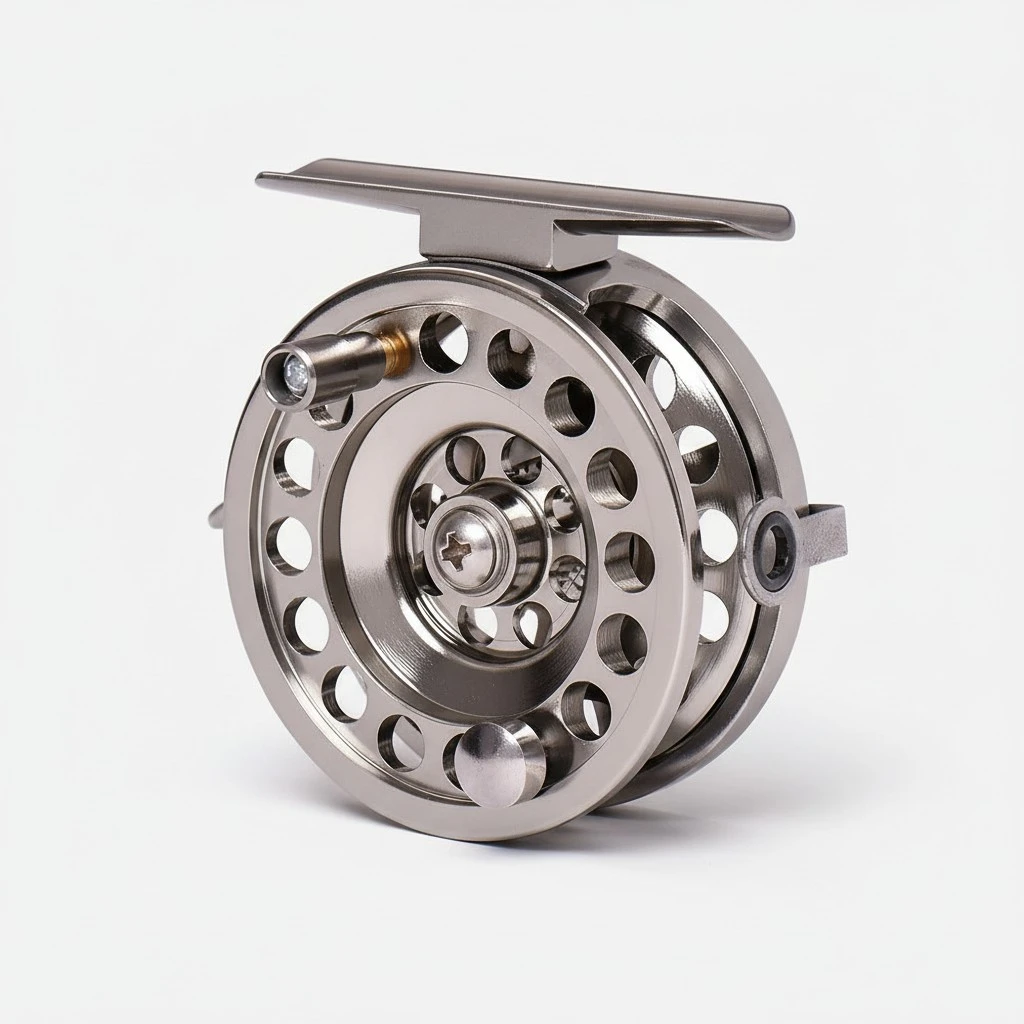 Aluminum Alloy Fishing Vessel Wheel Fly Fishing Reels Fishing Raft Wheel Fishing Gear Accessories - Right Hand (Silver)