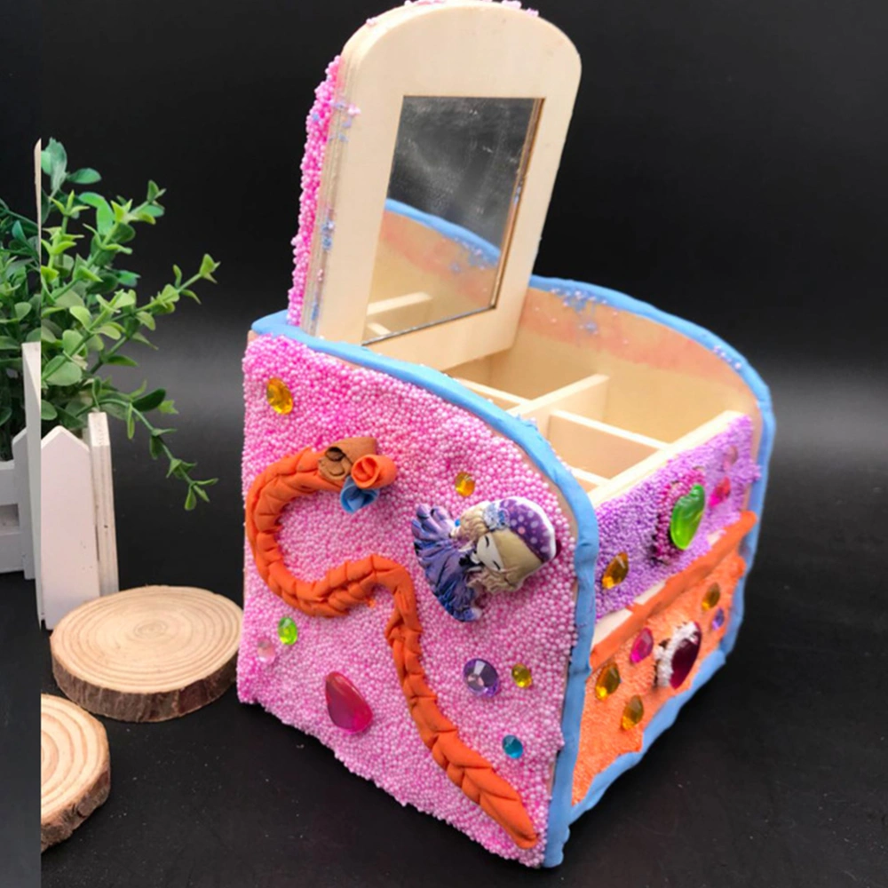 Kids Children Creative DIY Multifunction Desk Stationery Organizer Storage Box Handmade Drawer Dressing Table