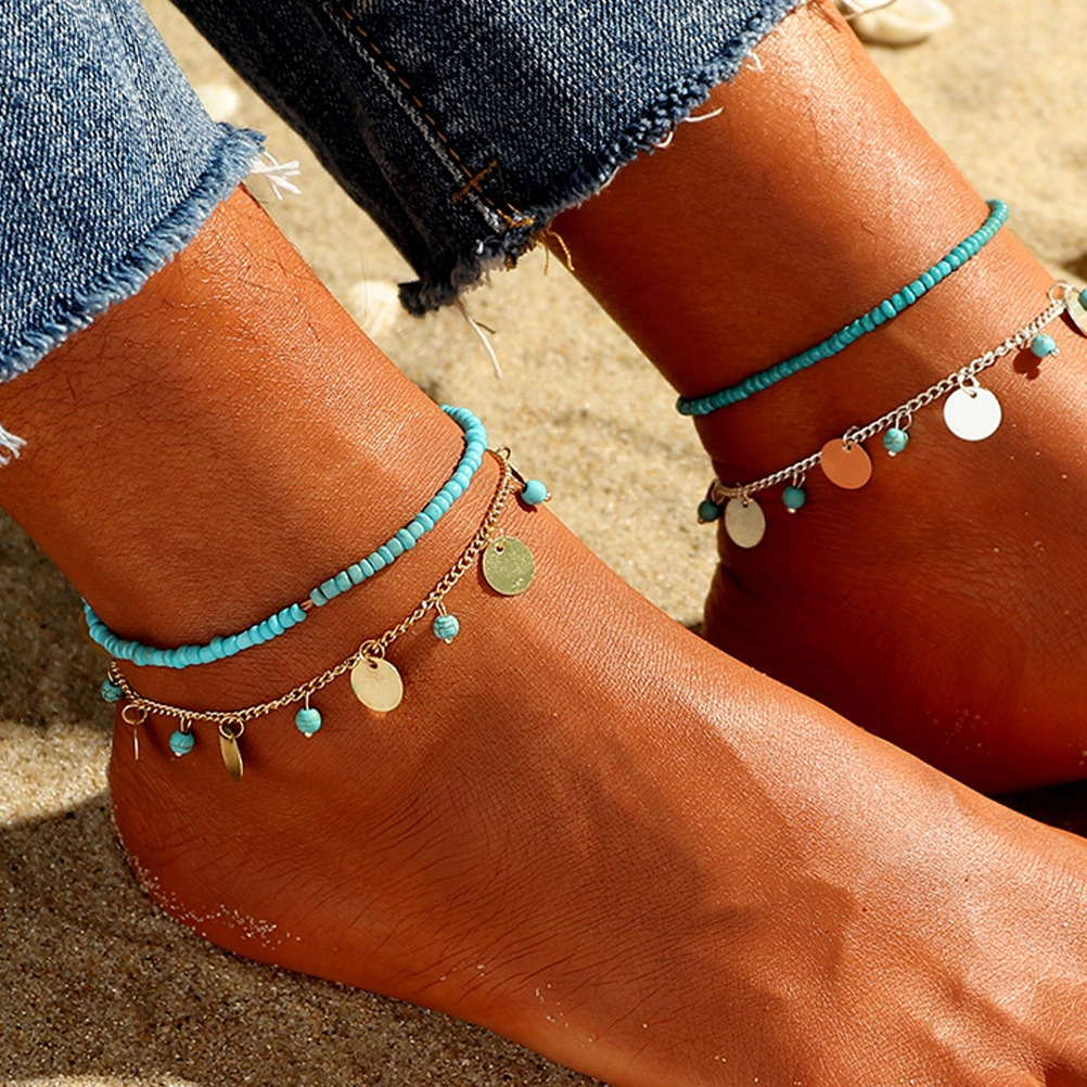 1Pc Summer Fashion Anklet Female Ankle Chain Beach Style Foot Chain (Golden)