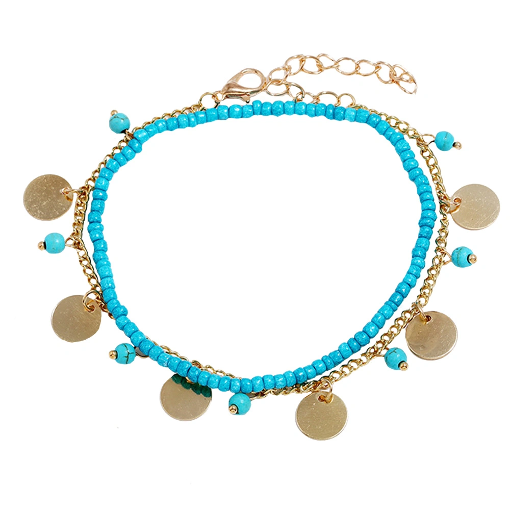 1Pc Summer Fashion Anklet Female Ankle Chain Beach Style Foot Chain (Golden)