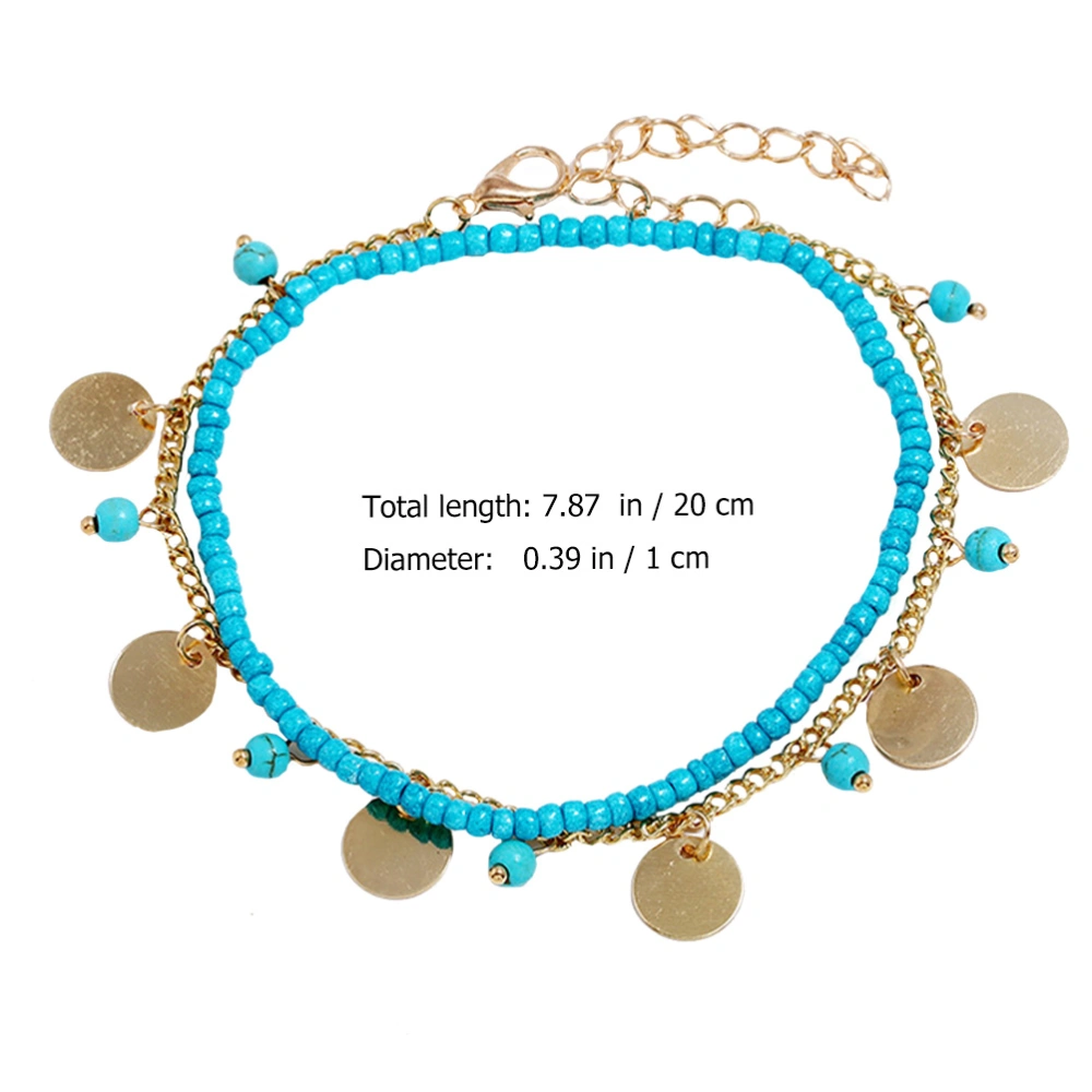 1Pc Summer Fashion Anklet Female Ankle Chain Beach Style Foot Chain (Golden)