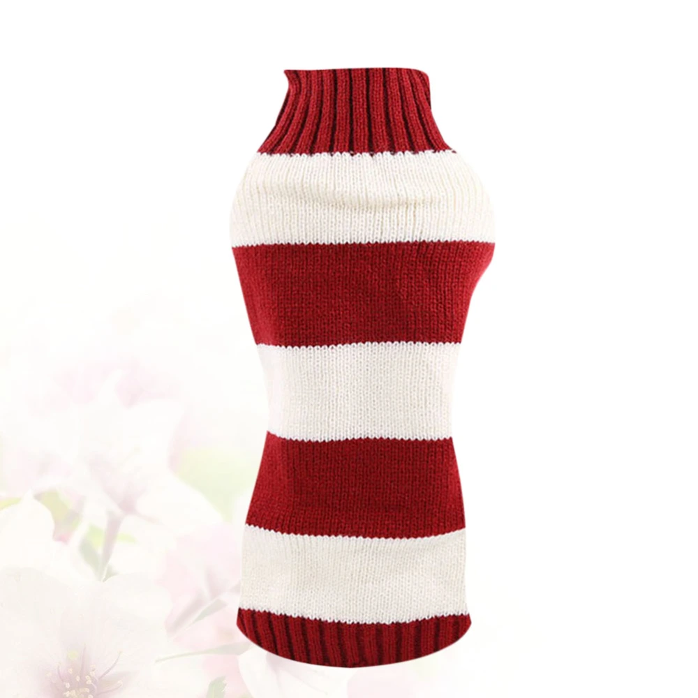 Pet Winter Warm Costume Stripe Sweater Fashion Christmas Pet Clothes for Dog (Thick Red and White Stripe, Size XL)