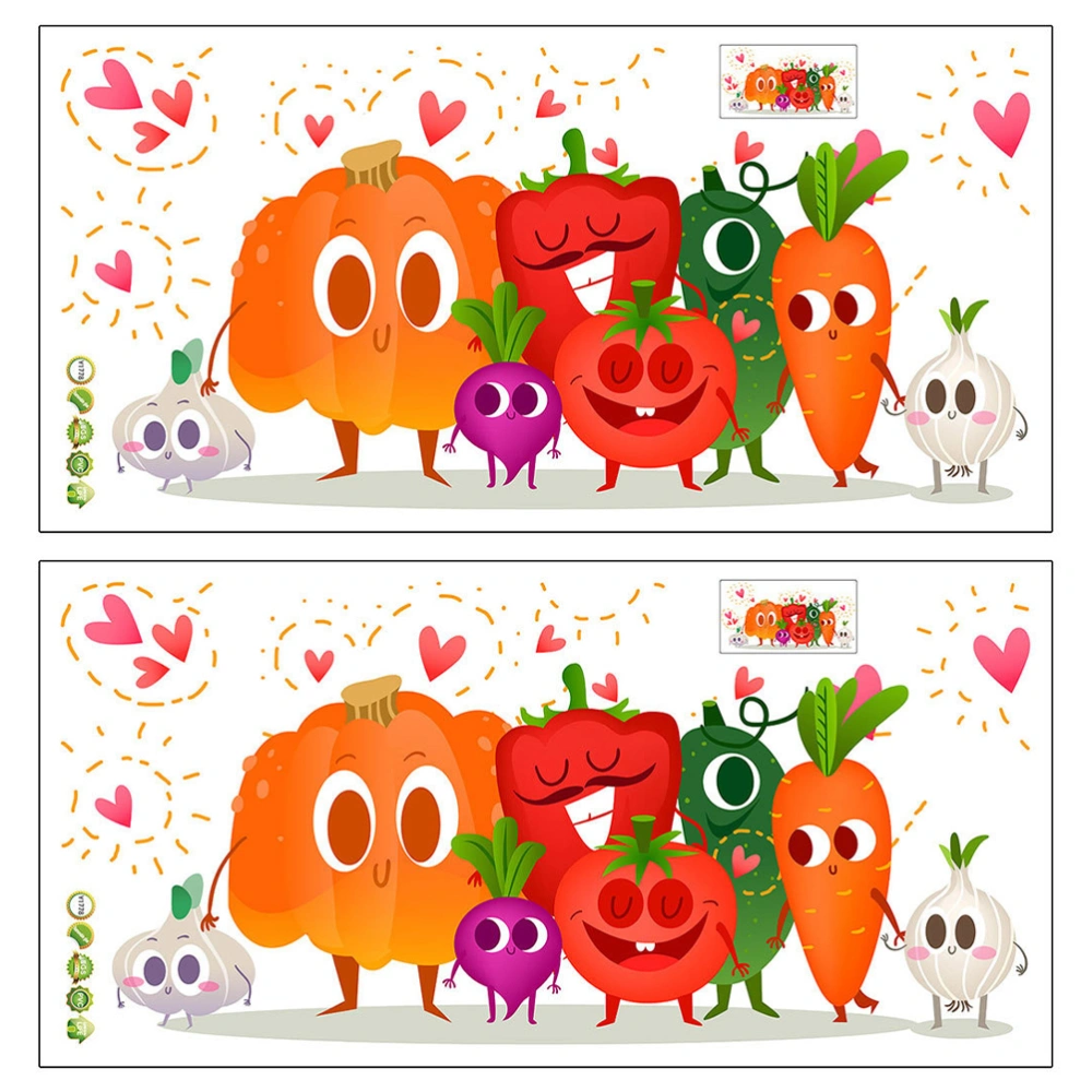 2pcs Vegetables Kitchen Wall Stickers DIY Carrot Onion Wall Decals Art Decor