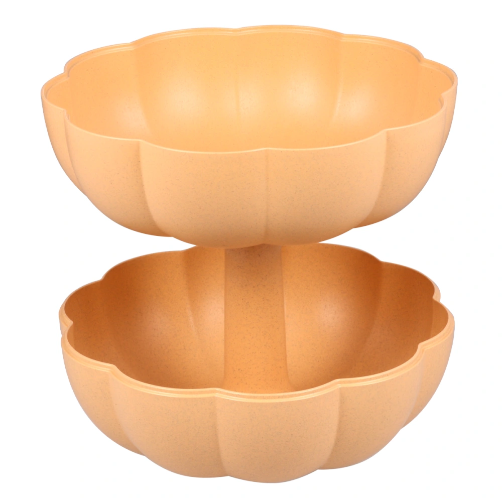 Big Pumpkin Shaped Fruit Plate Snack Fruit Tray Nuts Candy Sealing Storage Box for Party Festival (Orange)