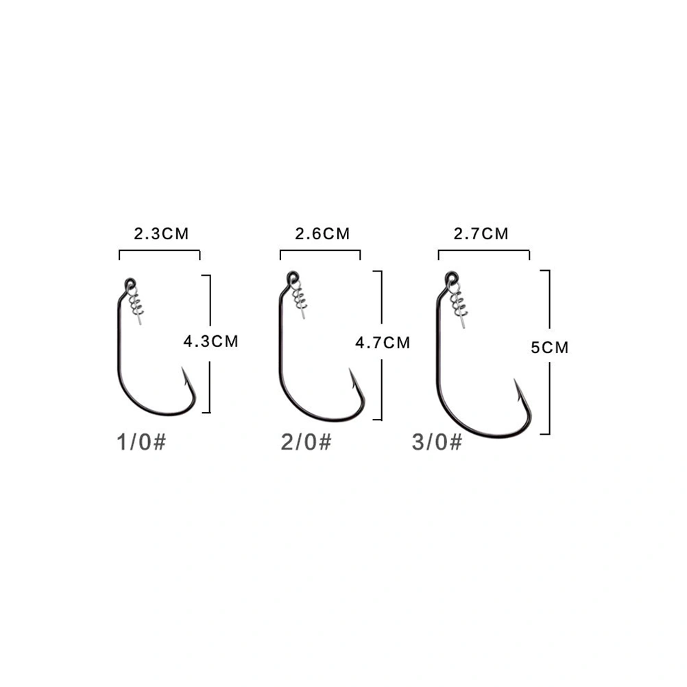 1 Set 50 Pcs Lure Hook Set Fishing Hooks Jig Lure Worm Lure Fishing Tackle Accessories (5 Sizes)
