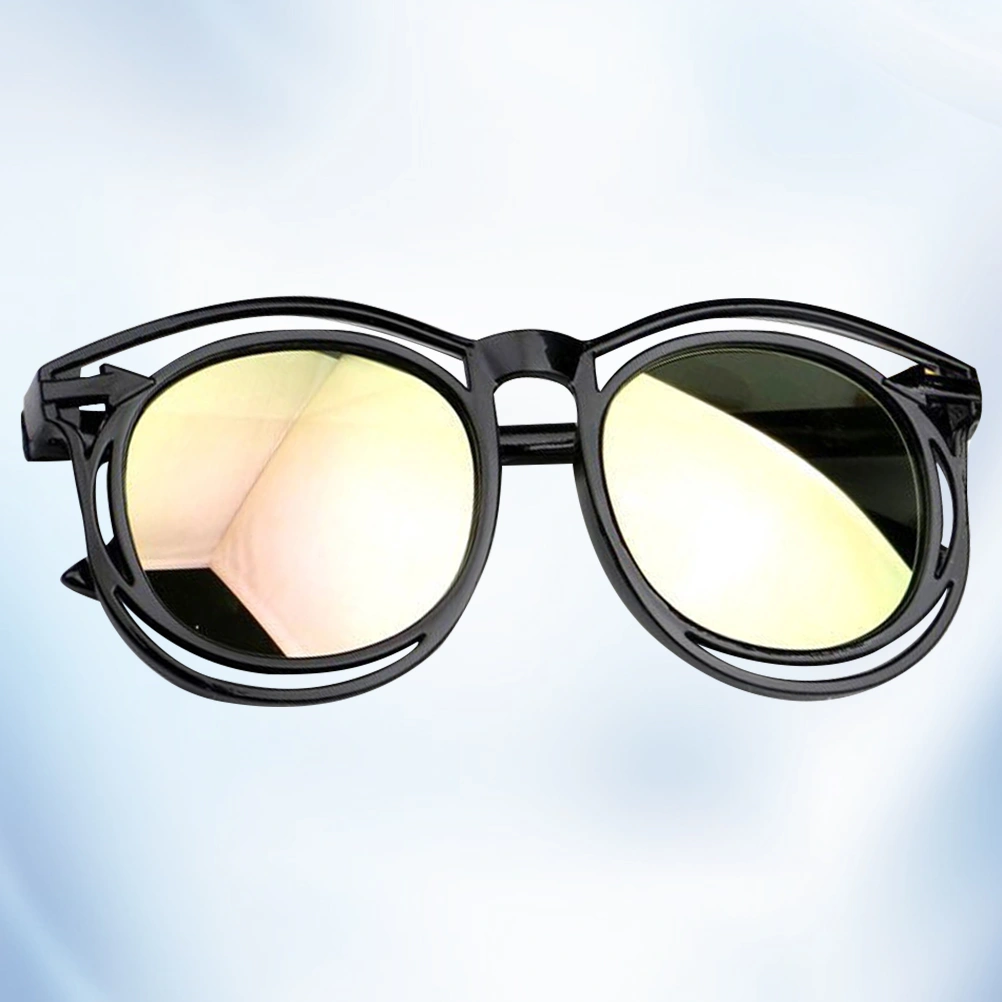 1Pc Stylish Children Sun Glasses Fashion Kids Sunglasses Colorful Mirror Glasses for Kids (Black Frame And Pink)
