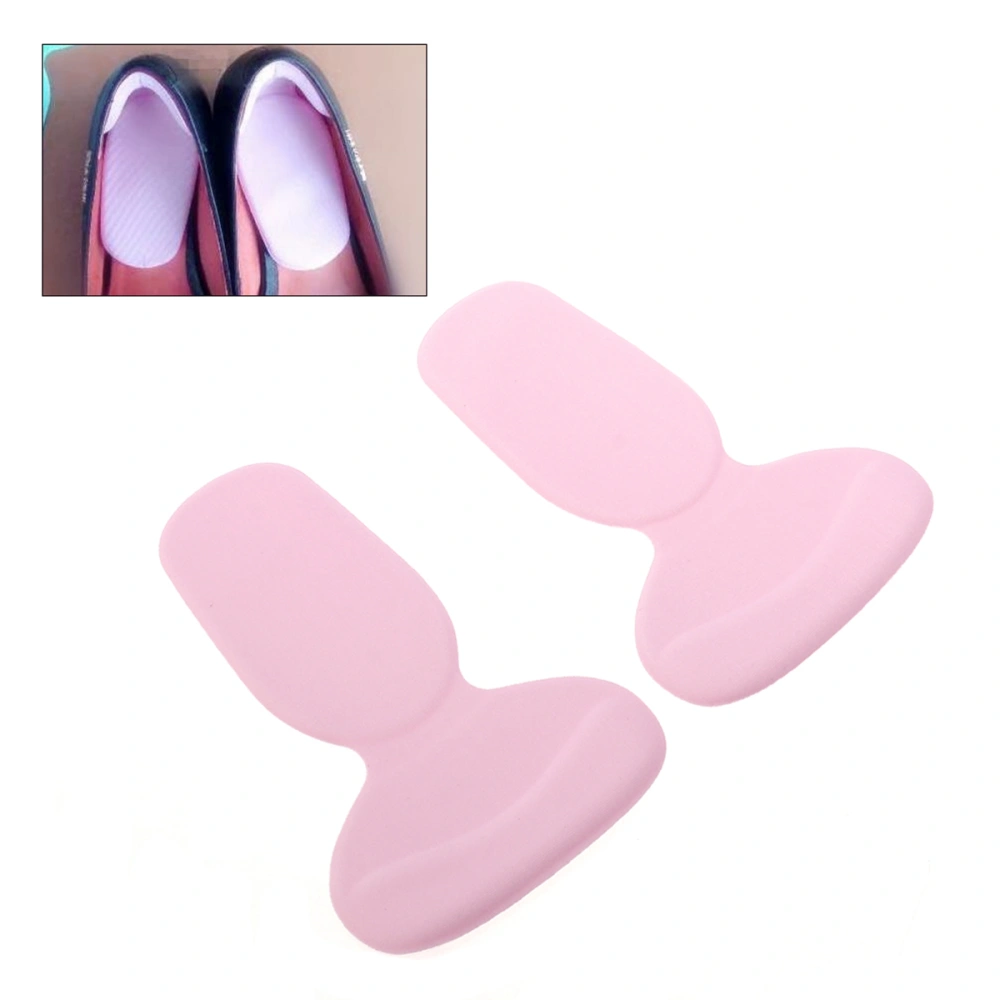 Self Adhesive Heel Pads Grips Liners T Shaped Silicone Back Heel Cushion Insoles 2 in 1 for High Heels Blisters (Pink)