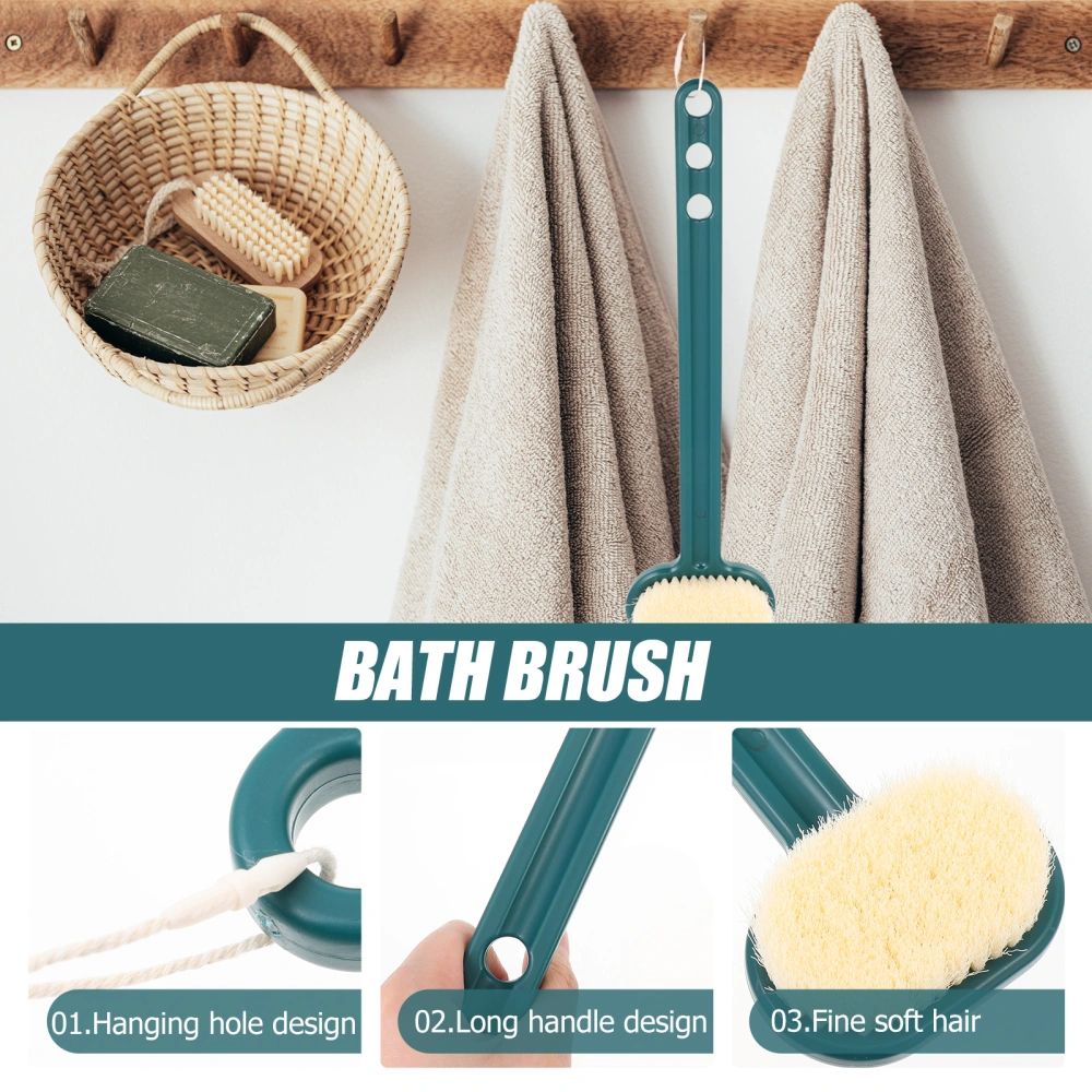 Shower Body Brush Long Handle Back Scrubber Household Bath Brush Portable Back Brush