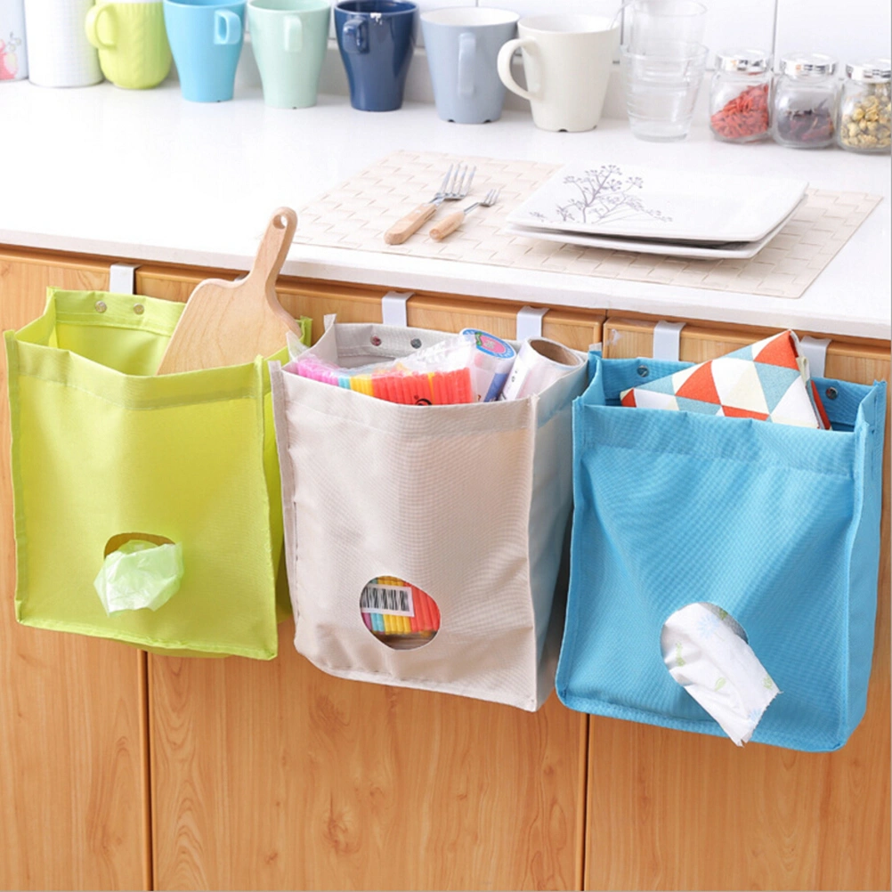 Oxford Multifunction Hanging Storage Bag for Garbage Pouch Gloves Sock Kitchen (White)