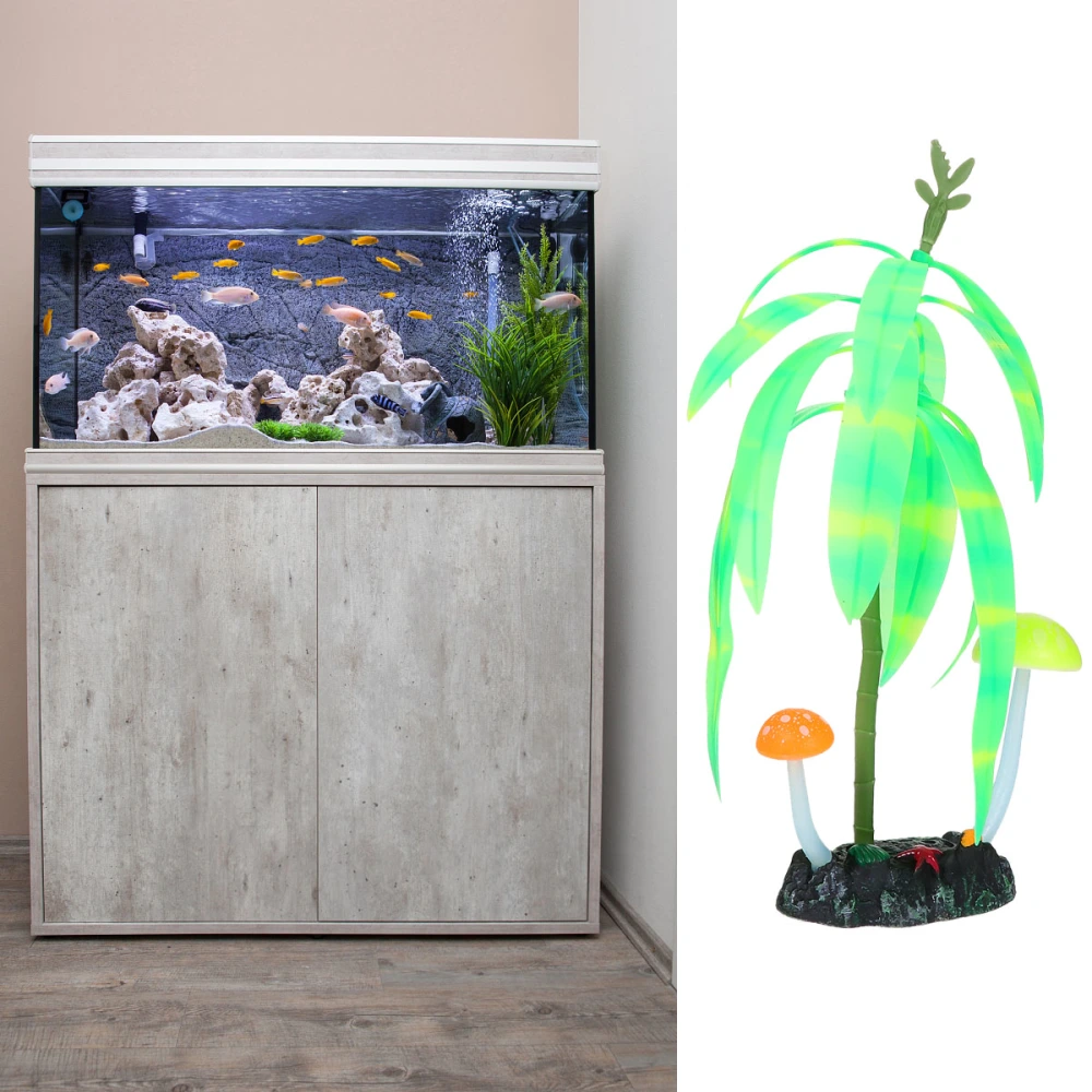 1pc Simulation Water Grass Aquarium Fish Tank Plant Decors Luminous Decoration